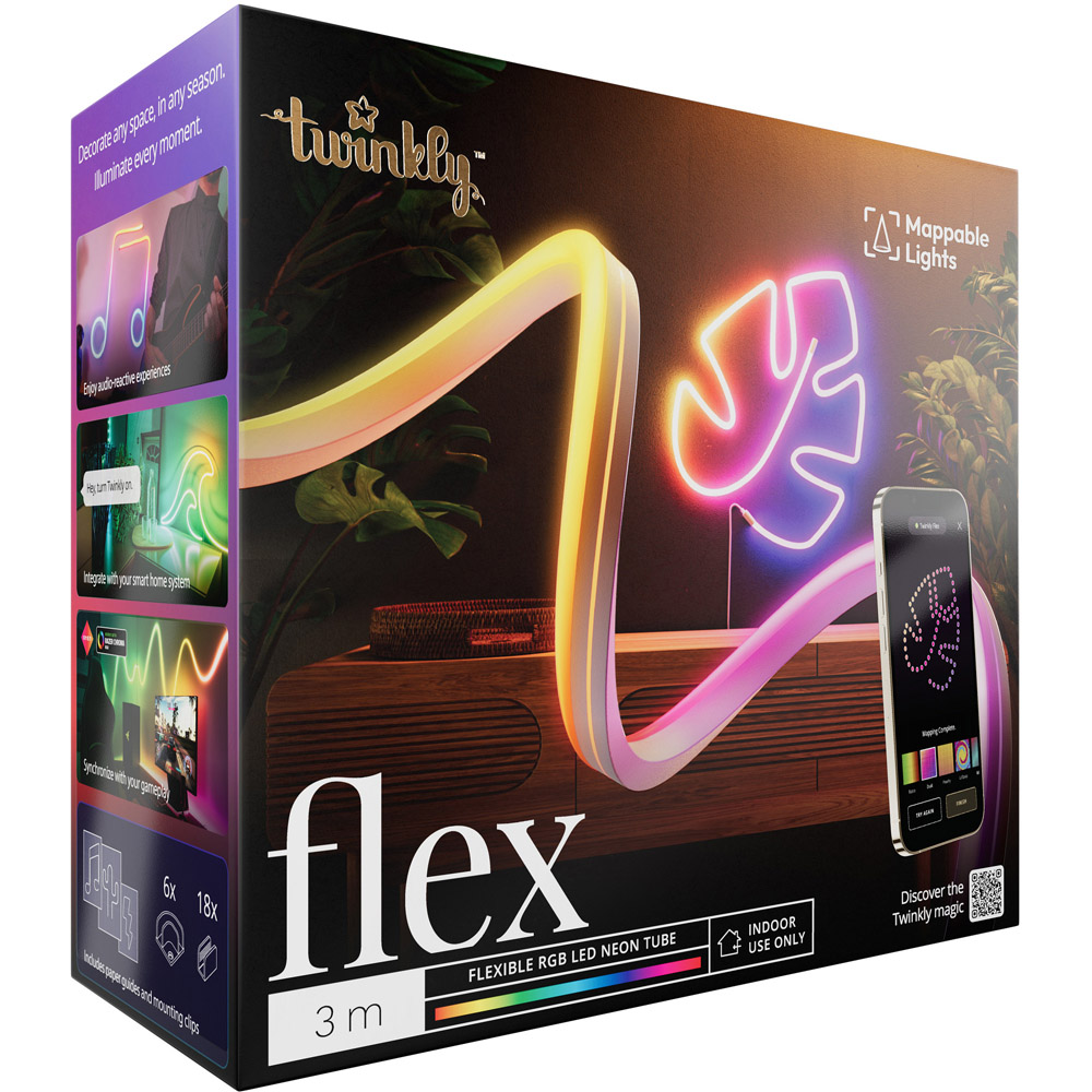 Twinkly Flex 3m スマートLEDチューブ クリスマス イルミネーション クリスマスツリー ライト 正規品 日本語対応 Twinkly Flex 3m スマートLEDチューブ クリスマス イルミネーション